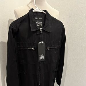 Zara black kids jumpsuit with zipper pockets size Large brand new